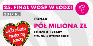 WOŚP 2017 w Łodzi: Zebrano już ponad pół miliona złotych