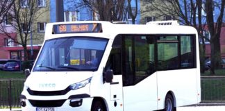 Autobus IVECO na testch w Łodzi