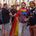 Tęczowy protest: "Solidarni z Białymstokiem" w Łodzi