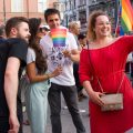 Tęczowy protest: "Solidarni z Białymstokiem" w Łodzi